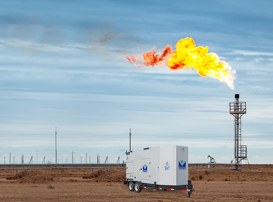 Mesa Solutions natural gas generator at flare site.