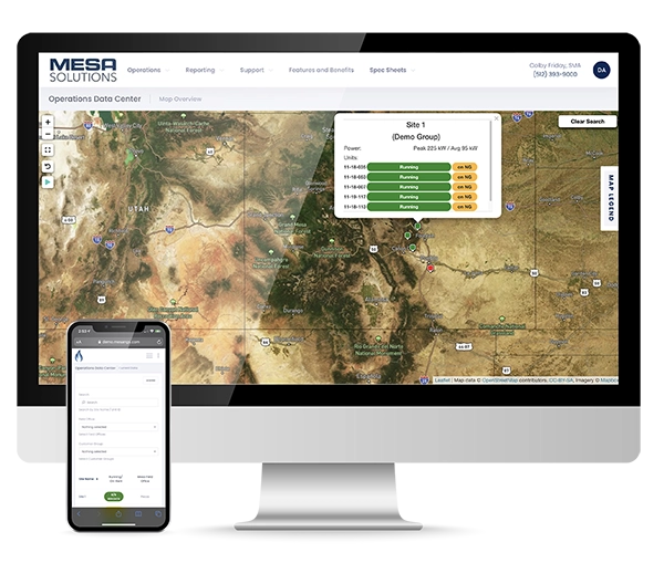 Computer and Mobile view of the Operations Data Center