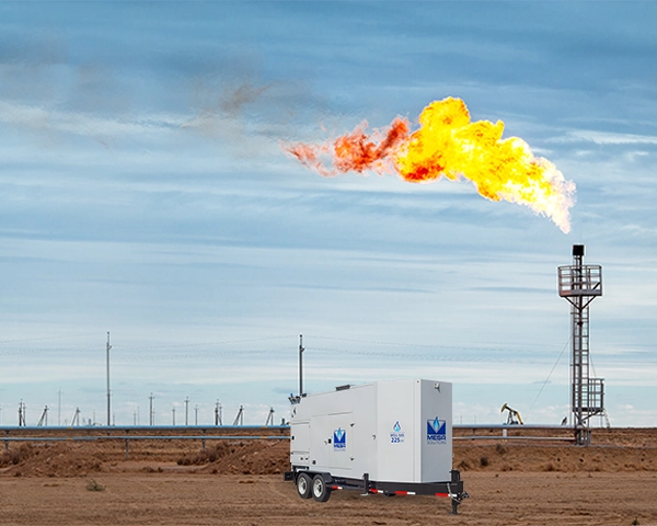 Mesa Solutions natural gas generator at flare site.