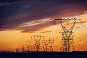 US Electric Grid at Sunset